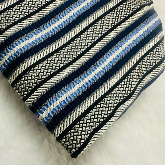 2 Designer Textured Silk Repp Ties Striped Classic Old Money Luxury Professional - Picture 4 of 4